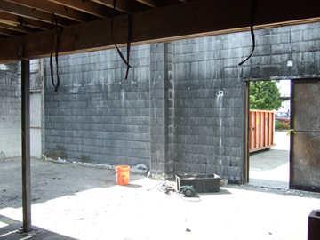 Entrance after Business Fire